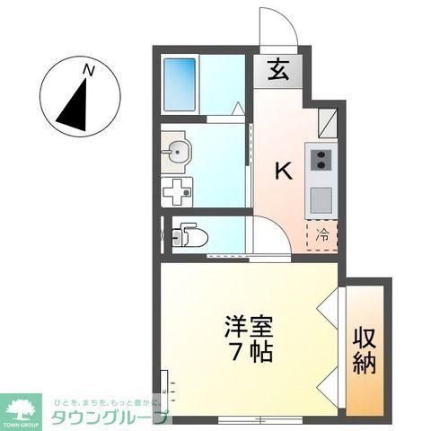 エクレール(1K/1階)の間取り写真