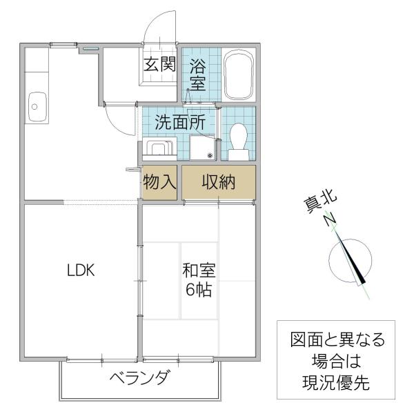 レイクハイツA棟(1LDK/1階)の間取り写真