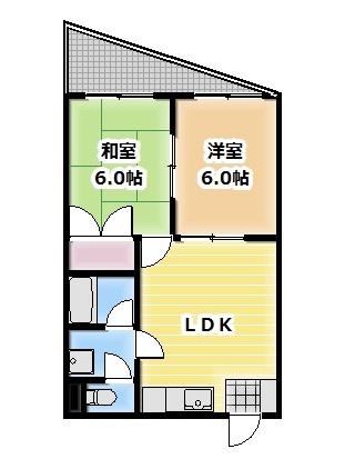 ラインハット本庄(2LDK/2階)の間取り写真