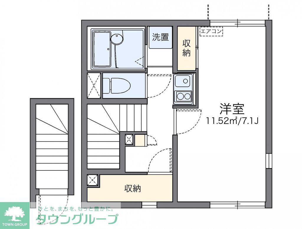 レオネクストMINORI 55(1K/2階)の間取り写真