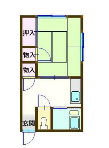コーポ学(1DK/2階)の間取り写真