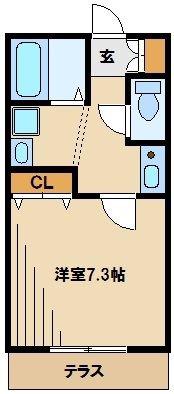 メゾン ウィスタリア(1K/2階)の間取り写真