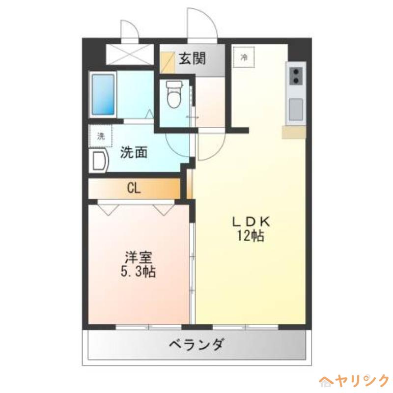 PROMENADE彩(1LDK/3階)の間取り写真