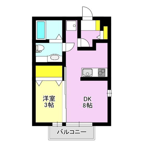 エミネンス双葉(1DK/1階)の間取り写真