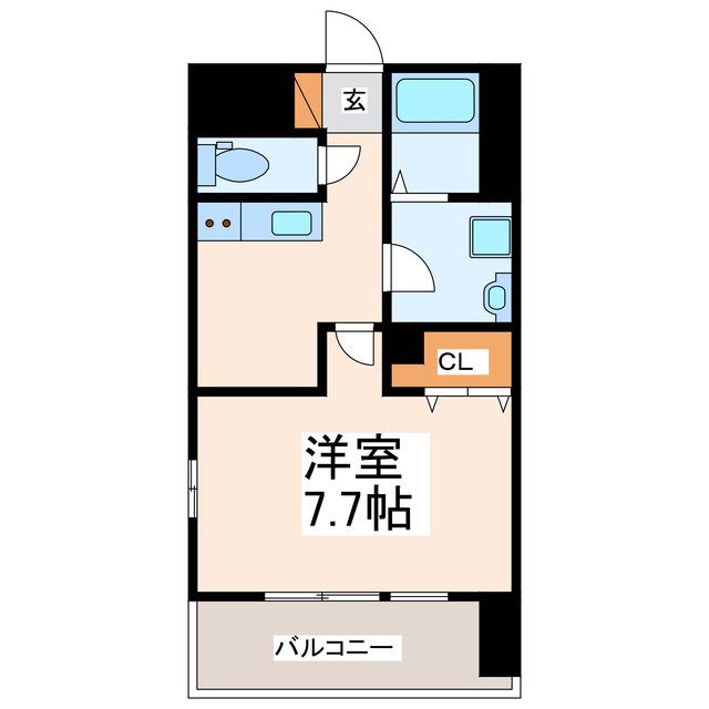 クロノス39京町本丁(1K/5階)の間取り写真