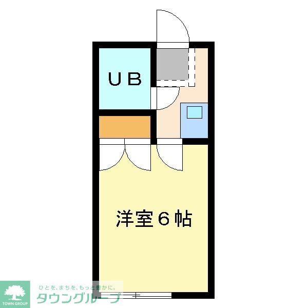 SKハイツ・第6(1K/1階)の間取り写真