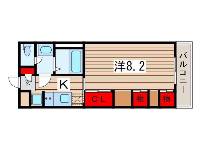 リブリ・ドリームII(1K/3階)の間取り写真