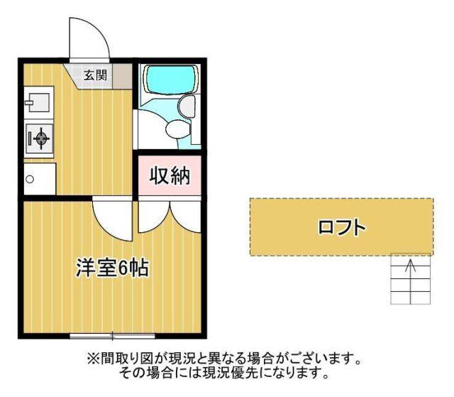 パルティール曲金(1K/2階)の間取り写真