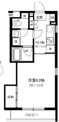 ラムシオ(1K/3階)の間取り写真