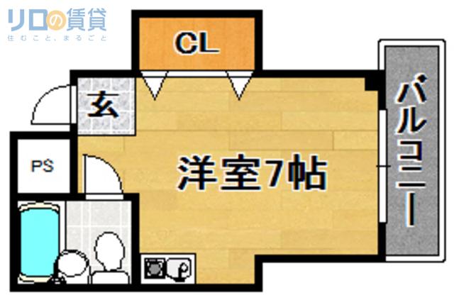 ムーンライト大桐(ワンルーム/5階)の間取り写真