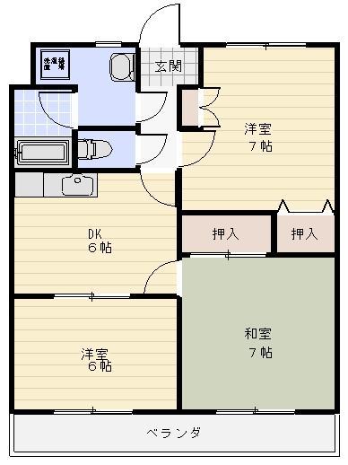 SOCIA優(3DK/1階)の間取り写真