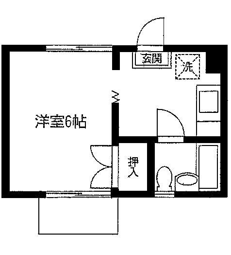 マロニエ荘(1K/2階)の間取り写真