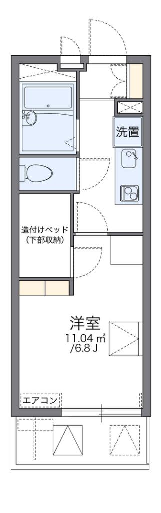 レオパレス舎利寺CF(1K/2階)の間取り写真