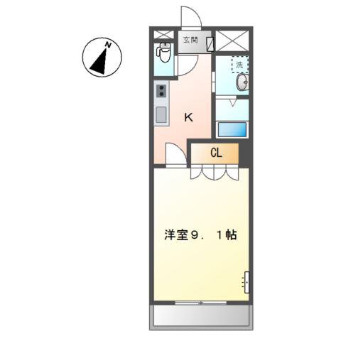 CONVIVERE(1K/2階)の間取り写真