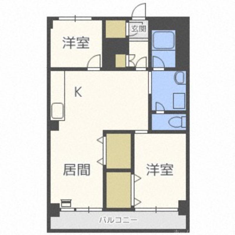 平岸パールハイム(2LDK/7階)の間取り写真