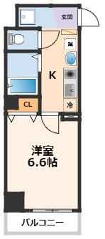 ACTY新町(1K/10階)の間取り写真