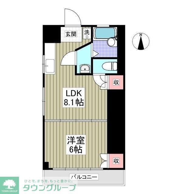 只見ハイツ(1LDK/2階)の間取り写真