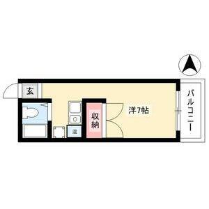 サンシティ八剣II(ワンルーム/2階)の間取り写真