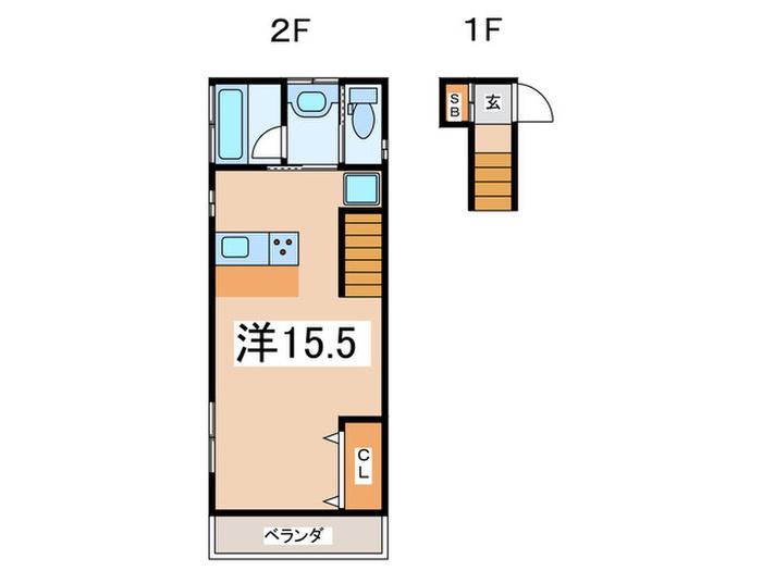 フォレスタ羽沢(ワンルーム/2階)の間取り写真