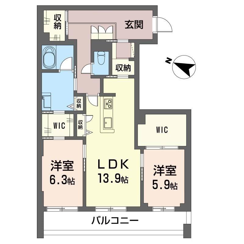 スターヴィレッジII(2LDK/2階)の間取り写真