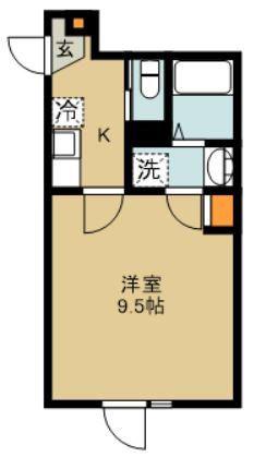 GRADUS秋津町(1K/3階)の間取り写真