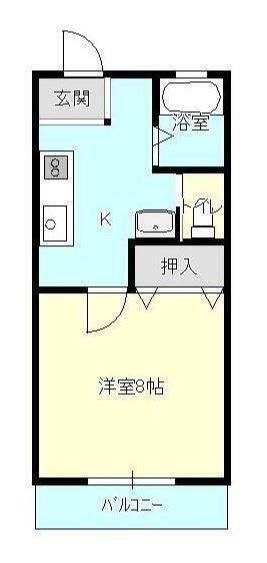 Kハウス(1K/2階)の間取り写真
