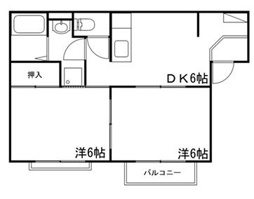 グラン・ラシーヌ(2DK/2階)の間取り写真