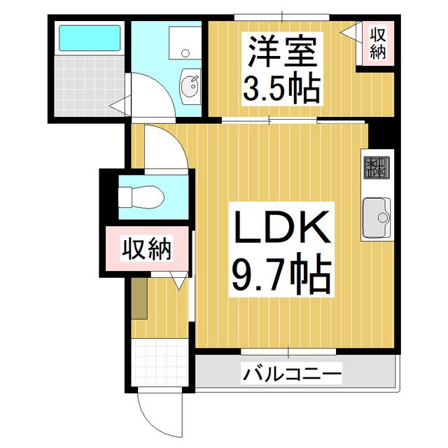 TERRASSE VERTE M(1LDK/1階)の間取り写真