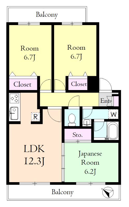 リジエール(3LDK/2階)の間取り写真