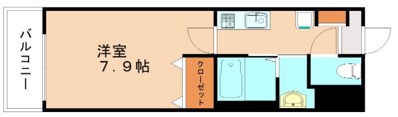 ガーディアンズパレス小倉(1K/4階)の間取り写真