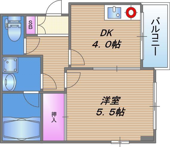 リモージュ緑橋(1DK/3階)の間取り写真