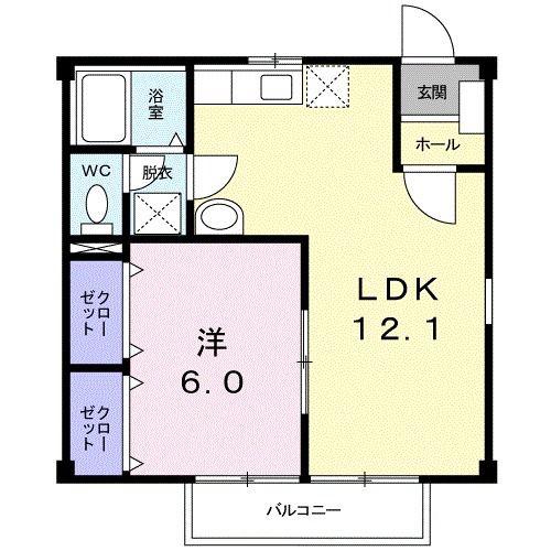 アクティブ池田(1LDK/2階)の間取り写真