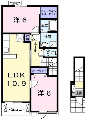 エトワールII(2LDK/2階)の間取り写真