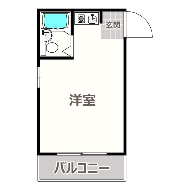 千扇ハイツ(ワンルーム/1階)の間取り写真