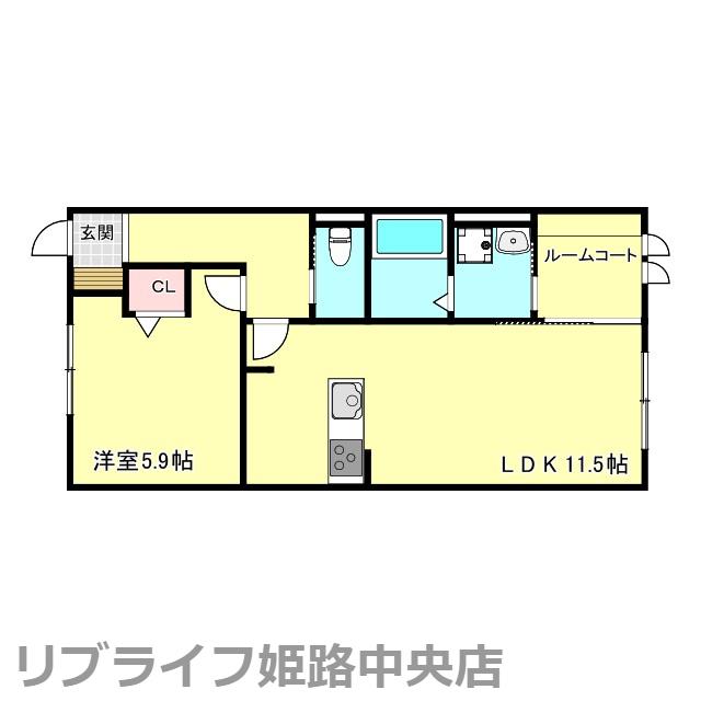 姫路市飯田アパート(1LDK/1階)の間取り写真