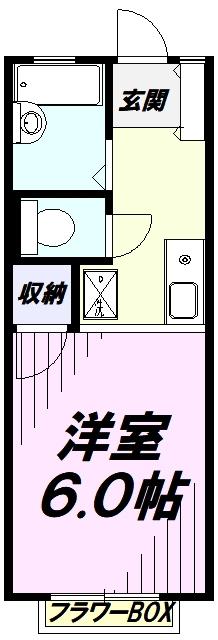リバーサイド日野(1K/2階)の間取り写真