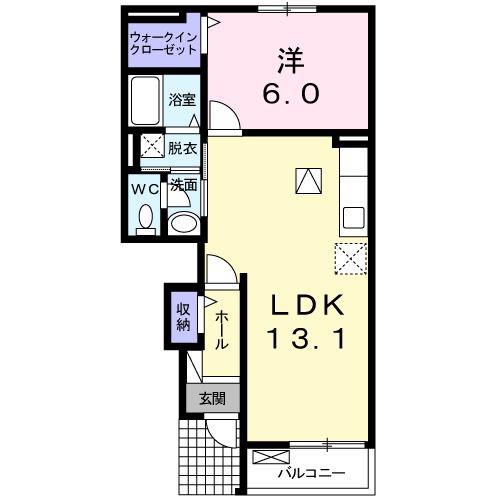 サンフラワー(1LDK/1階)の間取り写真
