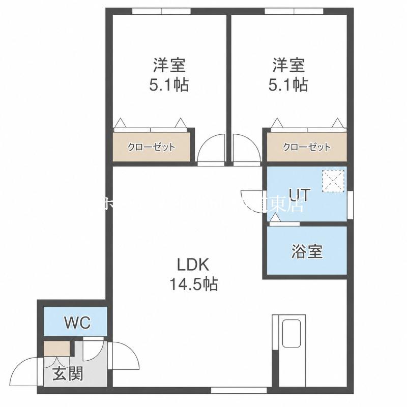 EFFICIENT N19(2LDK/2階)の間取り写真
