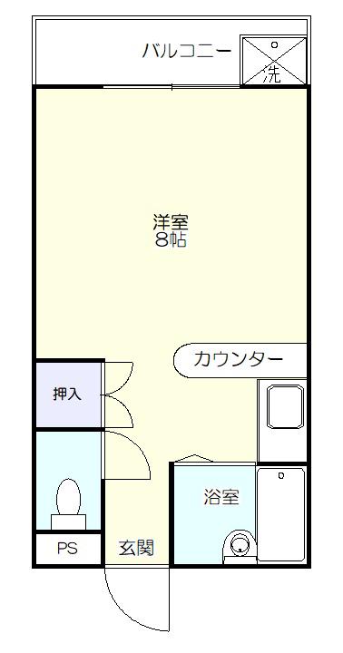 プリンスヴィラ(1K/3階)の間取り写真