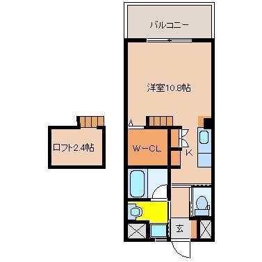 パロス バーデス(ワンルーム/4階)の間取り写真