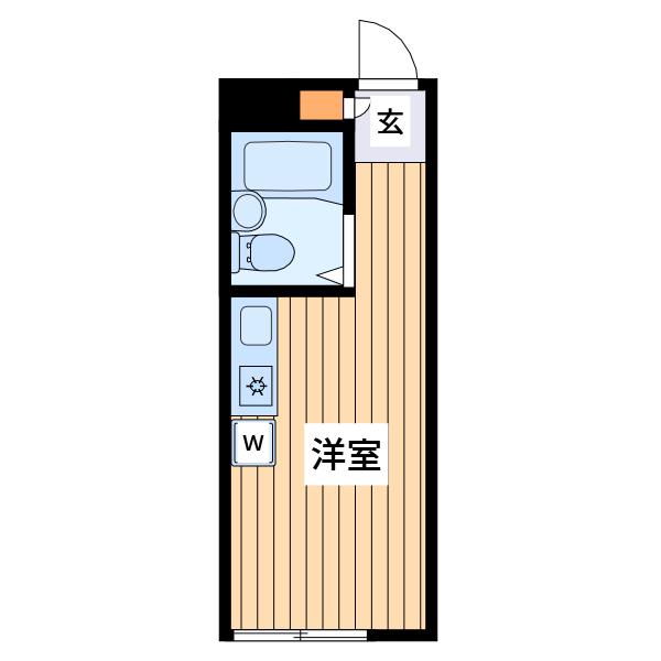 北小金ハイツ(ワンルーム/1階)の間取り写真