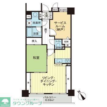 ライオンズステーションプラザ朝霞台(1SLDK/4階)の間取り写真