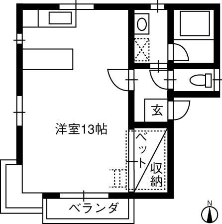 グリーンピア(ワンルーム/1階)の間取り写真