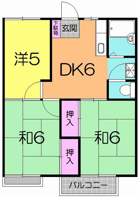 ファミーユ椿I(3DK/1階)の間取り写真