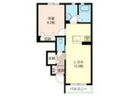 リラフォートA(1LDK/1階)の間取り写真