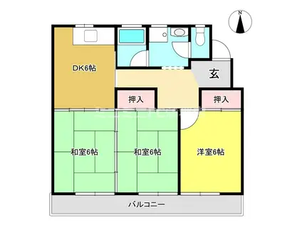 アネックス小林(3DK/4階)の間取り写真