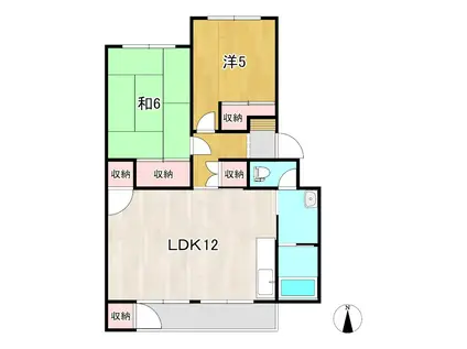 多賀ハイツA(2LDK/2階)の間取り写真