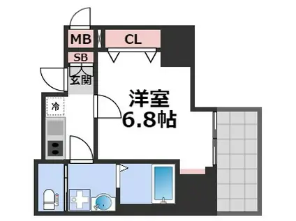 レオンコンフォート上本町カレント(1K/6階)の間取り写真
