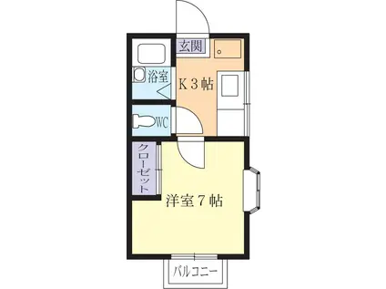 コーポ五本松(1K/1階)の間取り写真