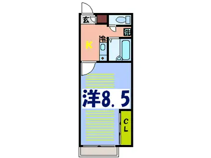 アエリウス(1K/1階)の間取り写真